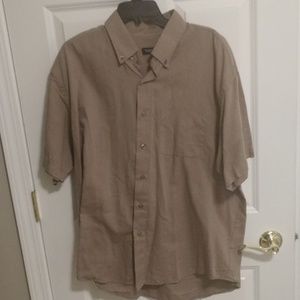 Short sleeve tan  Van Heusen shirt